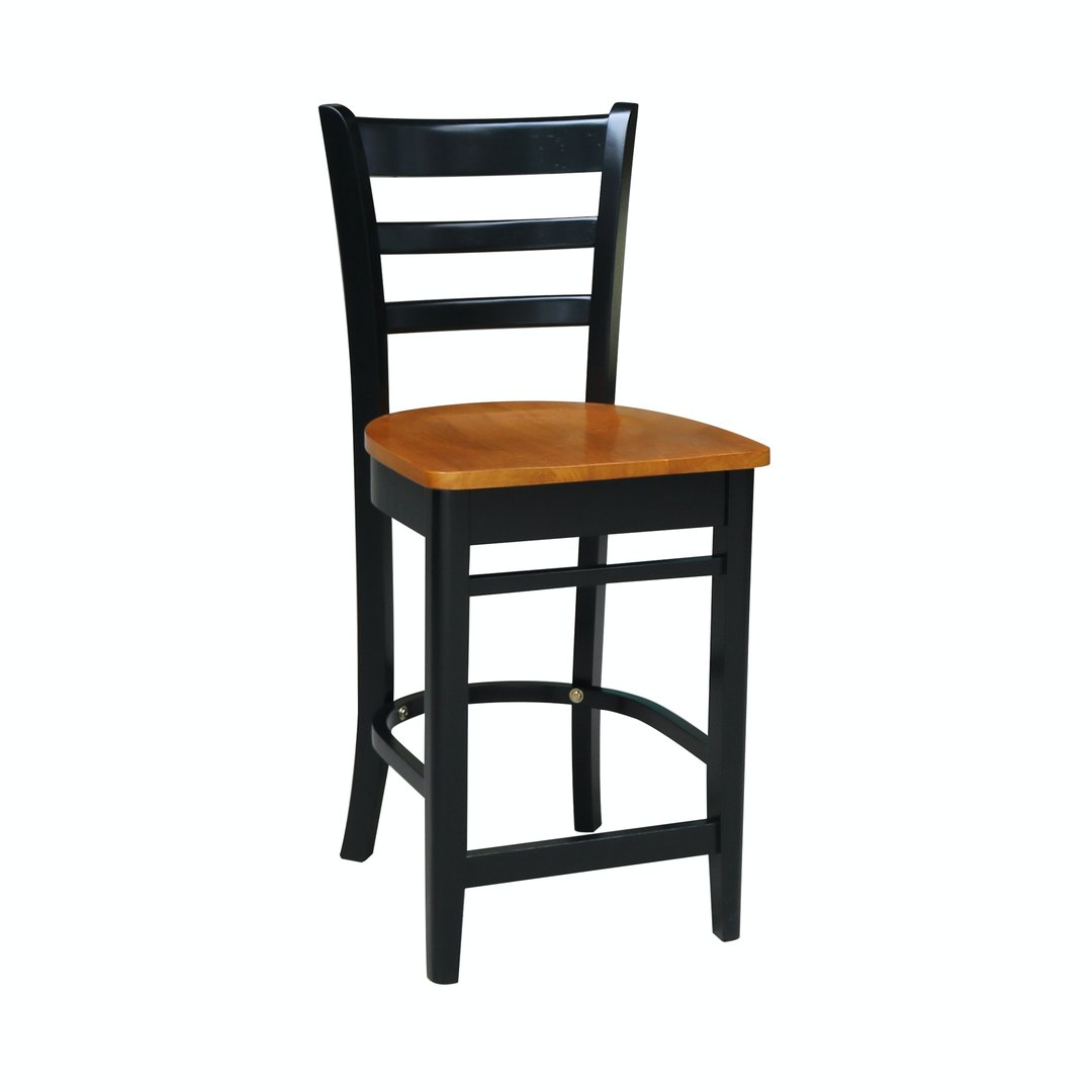 Dining Essentials Emily Stool in Cherry & Black John Thomas Furniture