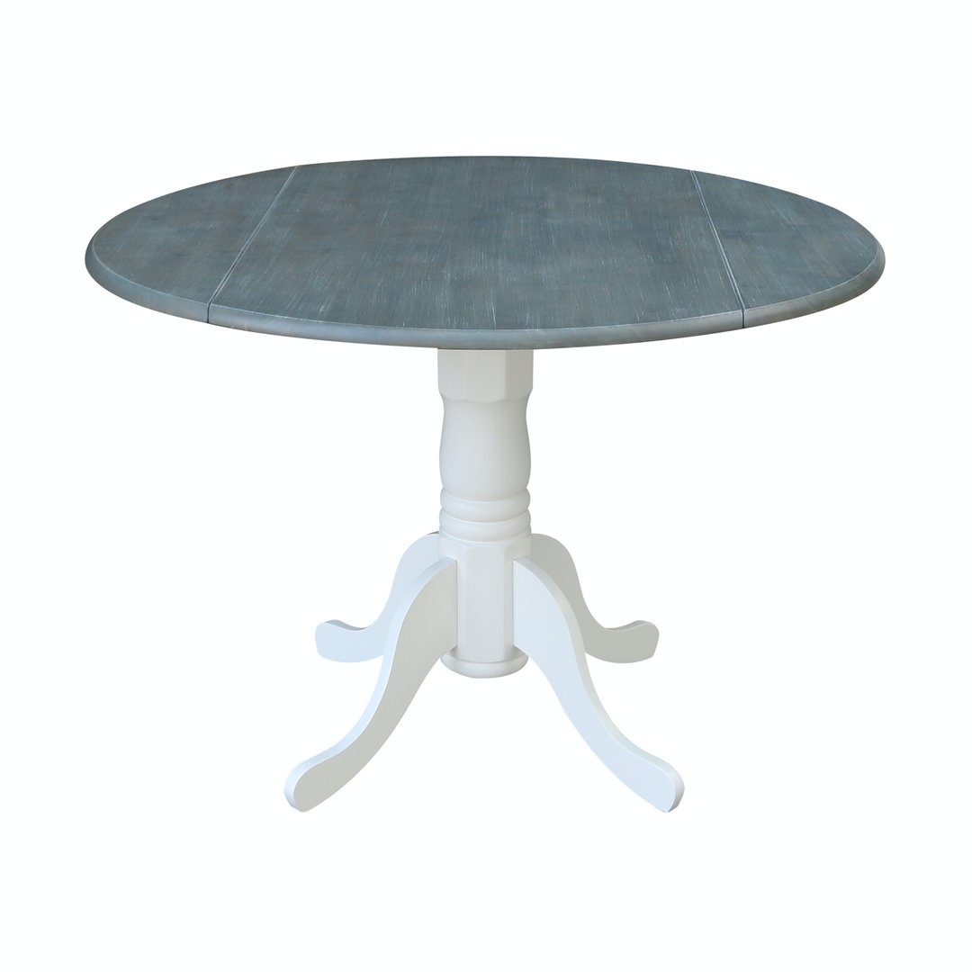 Dining Essentials Round Drop Leaf Pedestal Table In Heather Gray   T05 42dp UQ7HsQt.max 1920x1080 