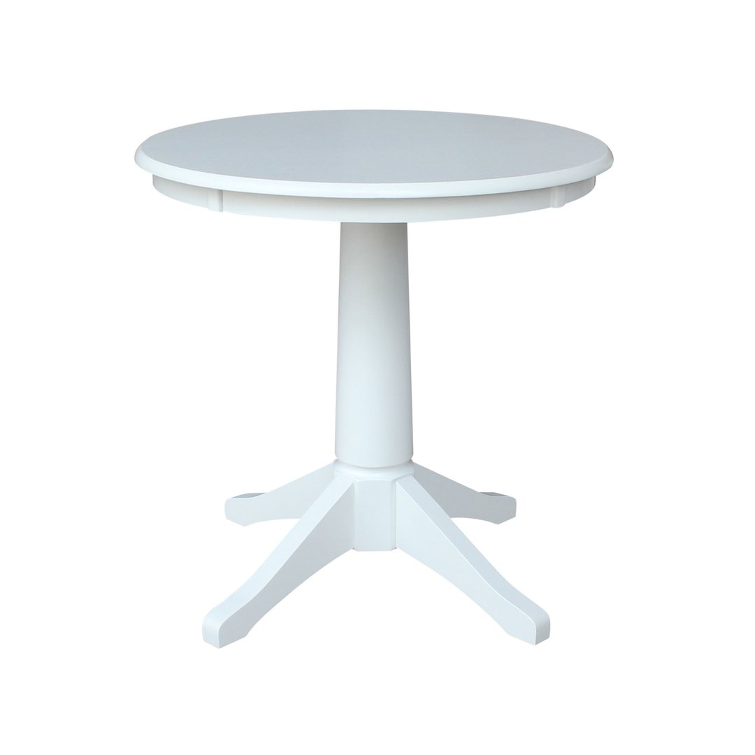 30'' Pedestal Table in Pure White | John Thomas Furniture